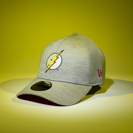 The Flash Symbol Grey Shadow Tech New Era 39Thirty Fitted Hat